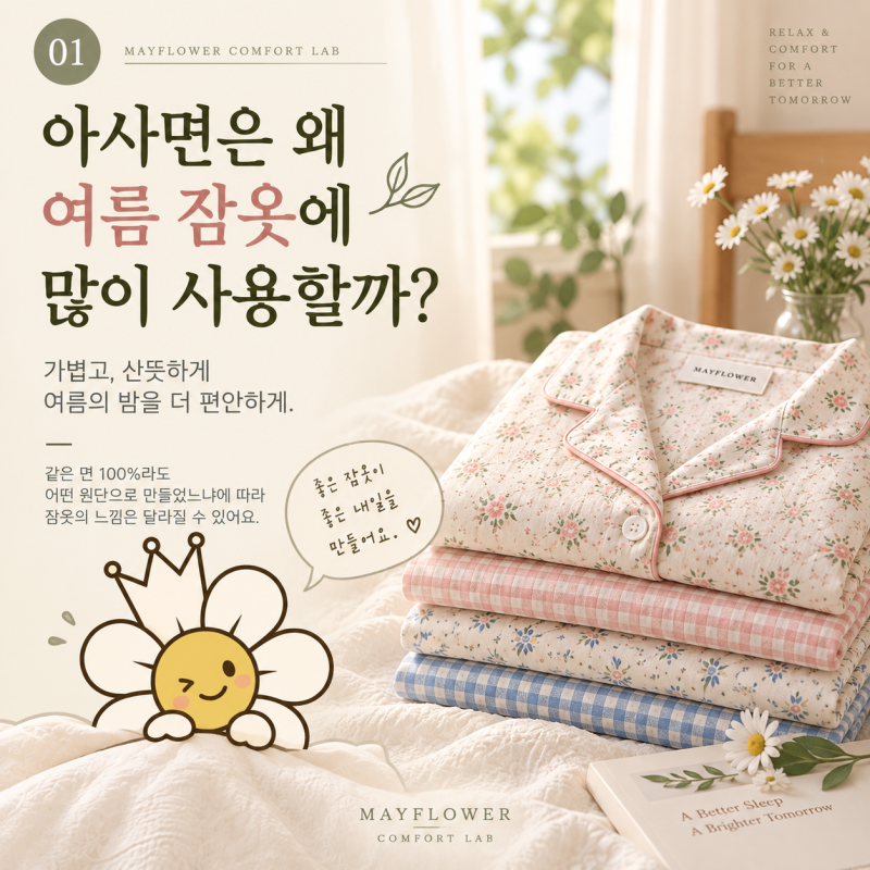 아사면은 왜 여름 잠옷에 많이 사용할까?