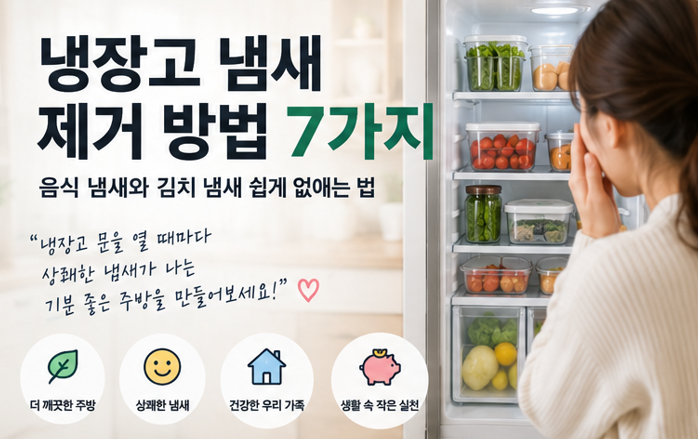 냉장고 냄새 제거 방법 7가지, 음식 냄새와 김치 냄새 쉽게 없애는 법