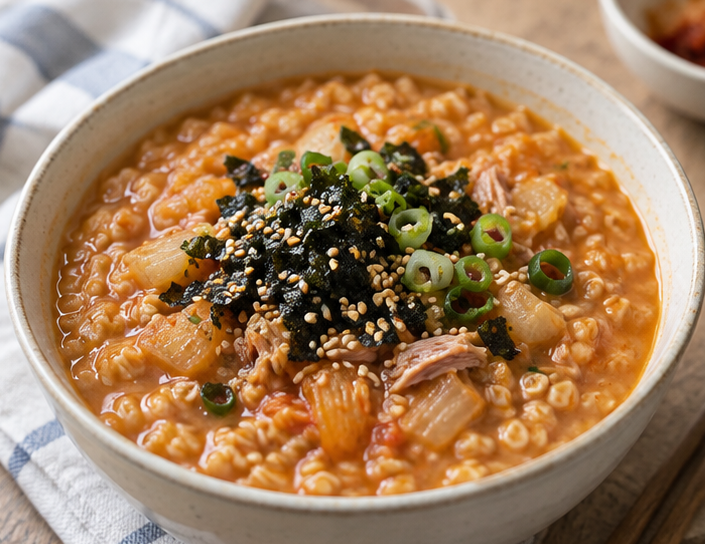 오트밀 김치죽 만드는법｜라면 대신 든든하게 먹는 건강한 한끼♥ 참치 넣고 냄비 10분이면 ....