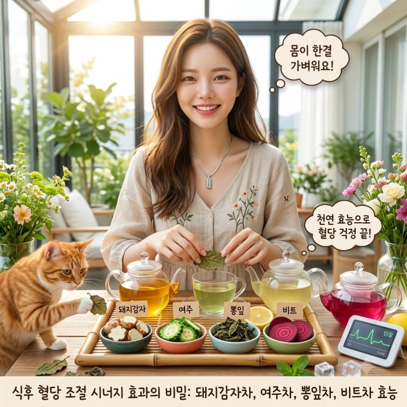 돼지감자차 여주차 뽕잎차 비트차 효능, 식후 혈당 잡는 시너지 효과의 비밀