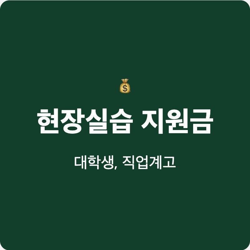 대학생 현장실습 지원금 직업계고까지 정보