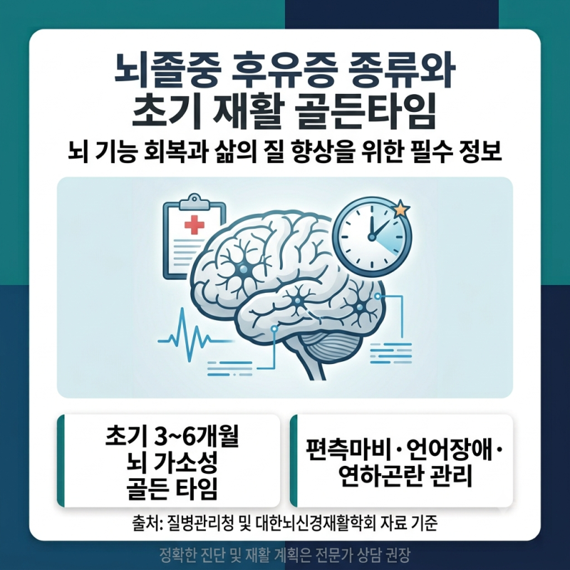 뇌졸중 후유증 종류와 초기 재활 치료｜뇌가소성과 재활 골든타임 총정리