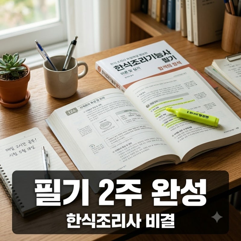 한 달 공부했는데 떨어졌어요.. 한식조리사필기시험, 2주 만에 끝내는 반전 공부법..