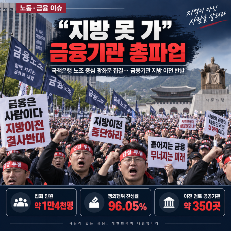 “지방 못 가” 금융노조 총파업