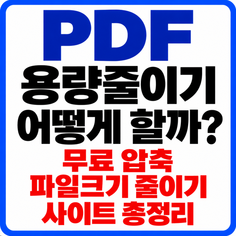 PDF 용량줄이기 어떻게 할까? 무료 압축·파일크기 줄이기·사이트 총정리