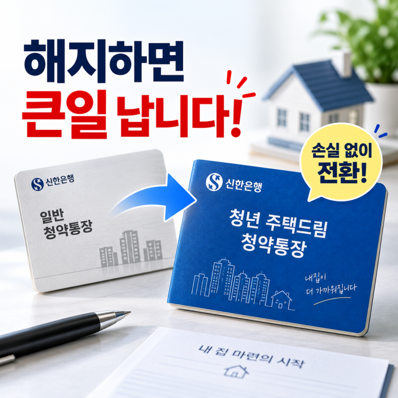 "해지하면 큰일 납니다!" 신한은행 일반 청약통장을 청년 주택드림 청약통장으로 손실 없이 ....