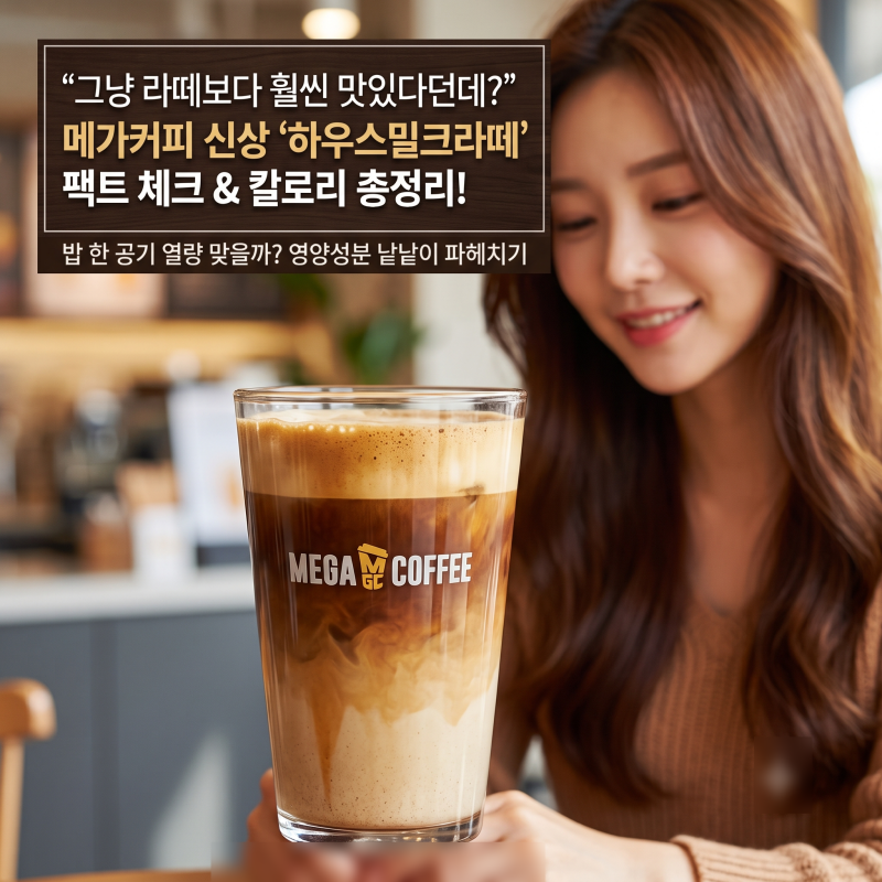 메가커피 하우스밀크라떼 칼로리 및 영양성분 총정리!기본 카페라떼와 차이점 비교