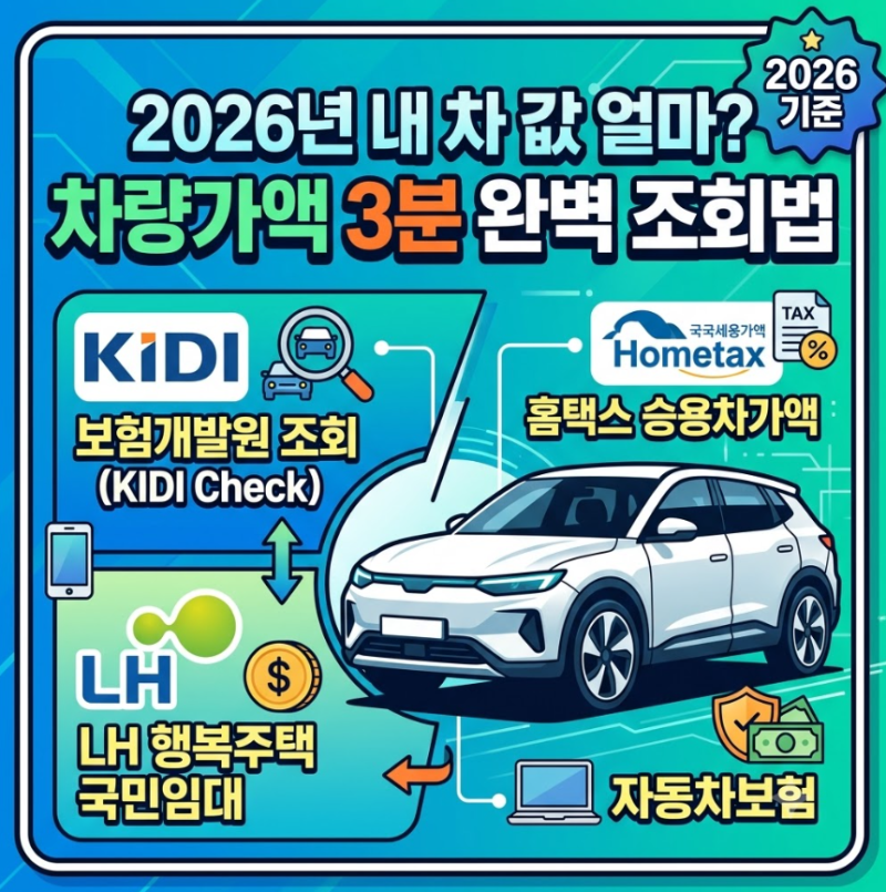 내 차 때문에 행복주택 광탈? 차량가액 조회 보험개발원 vs 홈택스 완벽 정리가이드
