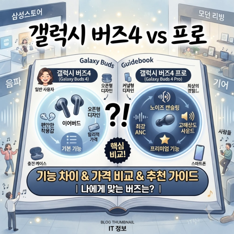 갤럭시 버즈4 vs 프로 기능 차이 가격 비교 추천 가이드