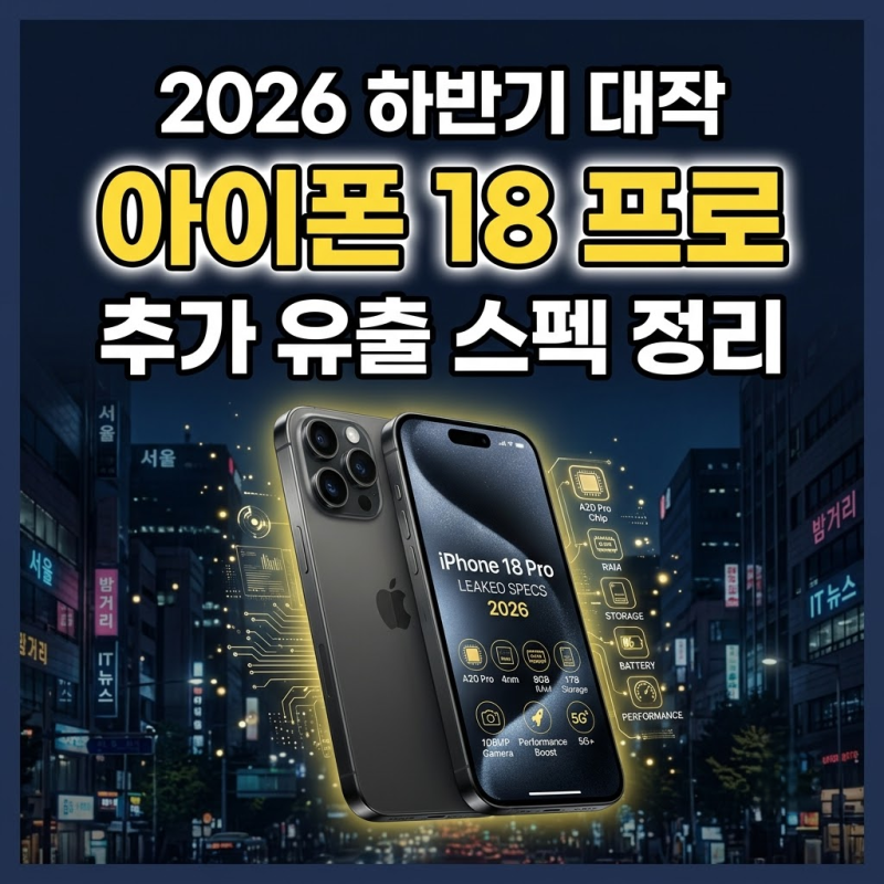 아이폰 18 프로 추가 루머 총정리: 역대급 2나노 칩과 언더디스플레이