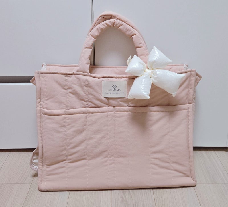 와이엠마마 기저귀가방 빅윰백 스퀘어 핑크 가방＋얼쓰빕 얼쓰턱받이 아기 턱받이 색상♡