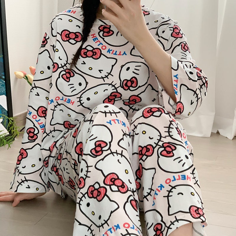 헬로키티 순면 임산부 잠옷 직접 입어보니 봄겨울 홈웨어 고민이 줄었어요