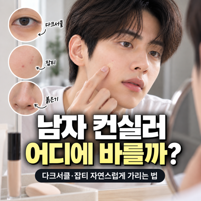 남자 컨실러 어디에 발라야 할까? 바르는 법부터 올리브영 추천템까지