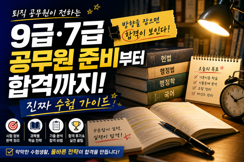 [공무원 시험] 9급·7급 공무원 준비부터 합격까지, 전직 공무원이 전하는 진짜 수험 가이드