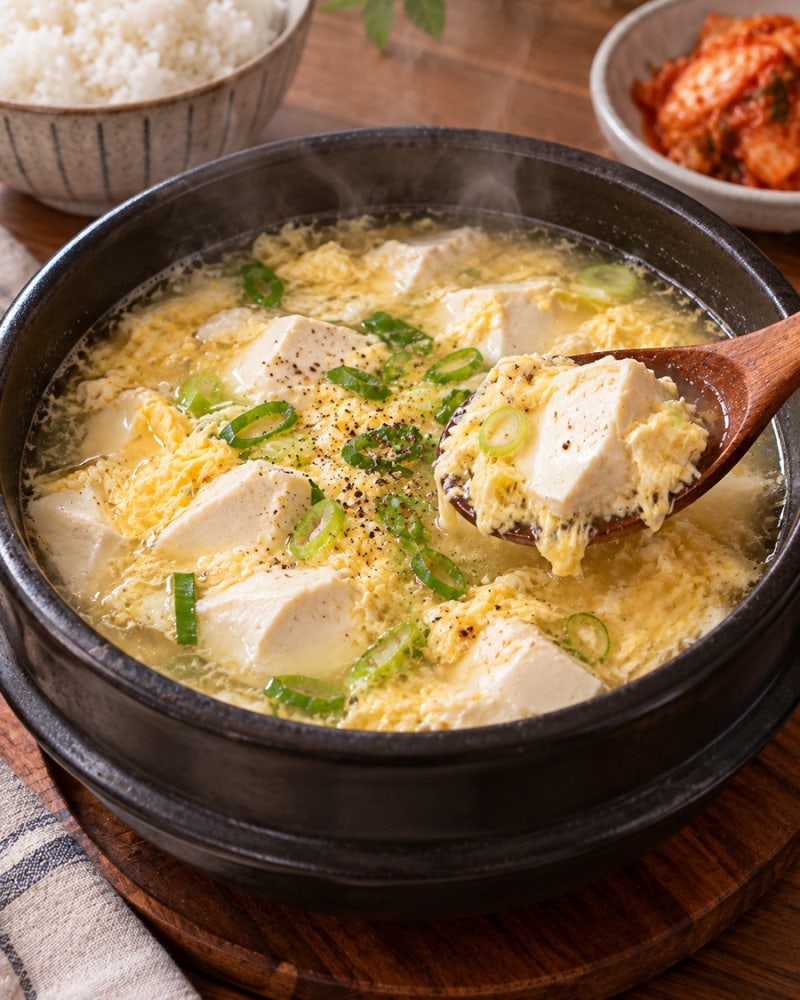 [순두부계란탕]속 편하고 든든해서 아침 메뉴로 딱, 순두부계란탕 초간단 레시피