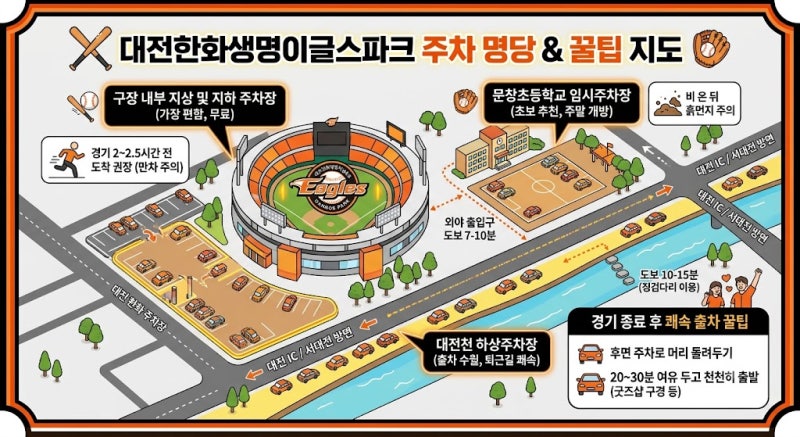 대전한화볼파크 주변주차 꿀팁