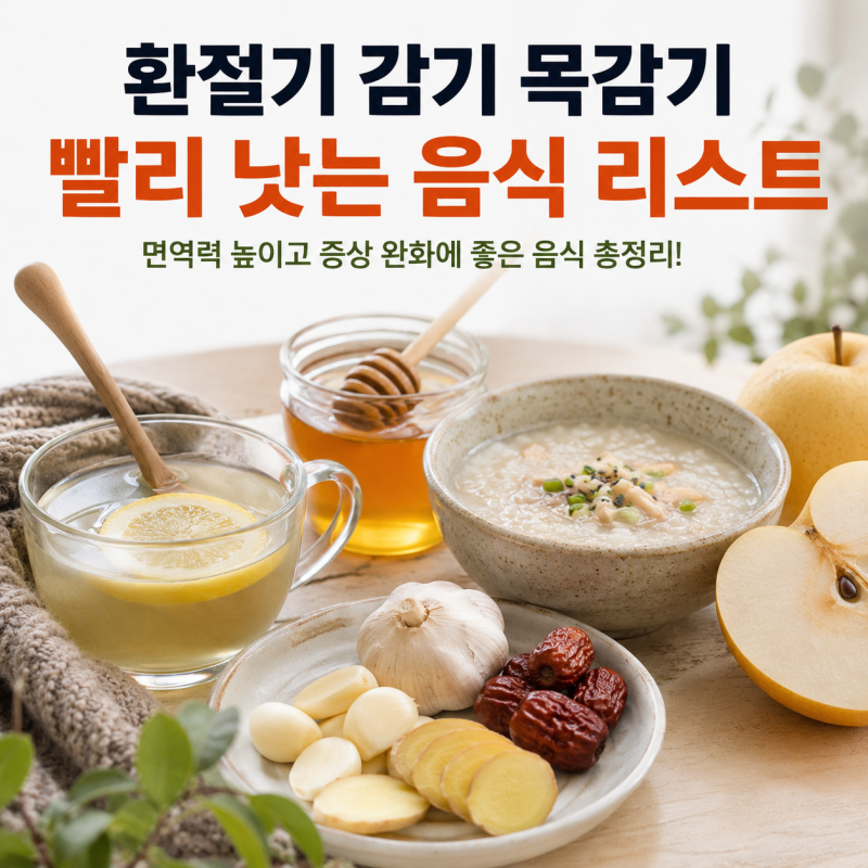 환절기 감기 목감기 빨리 낫는 음식 리스트 및 올바른 관리법