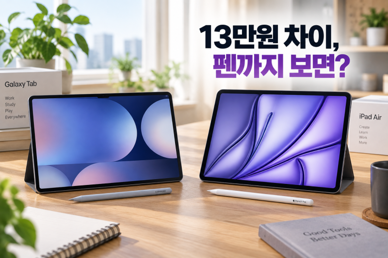 갤럭시 탭 S10+ vs 아이패드 Air 13｜13만원 차이인데 펜까지 사면 답이 달라질까?