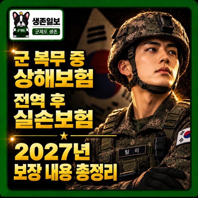 2027년 군 복무 중 상해보험·전역 후 실손보험 보장 내용 총정리