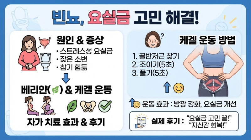 소변이 자주 마려운 증상 복압성 여성요실금 원인 치료법 베리얀 케겔운동 효과 후기