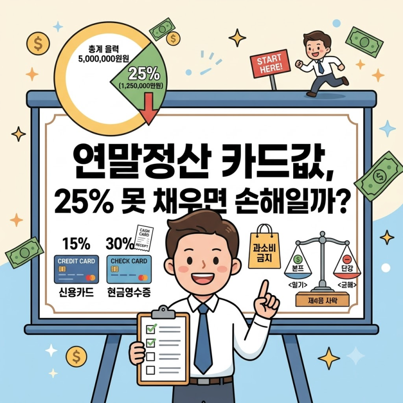 연말정산 카드 25%, 꼭 채워야 할까? 공제받으려고 소비하면 손해인 이유