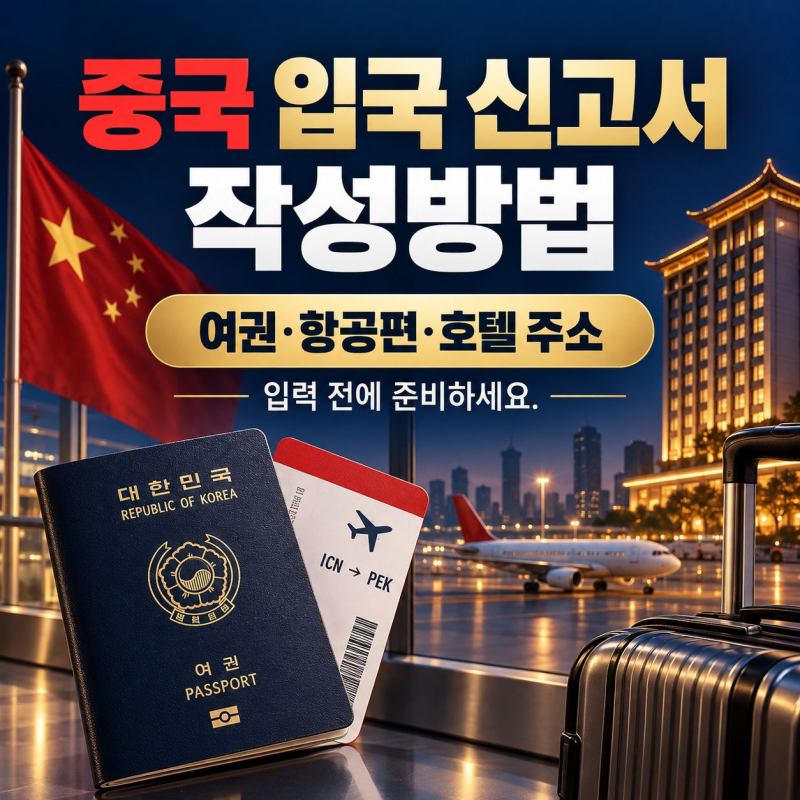 중국 입국 신고서 작성방법｜여권·항공편·호텔 주소 입력