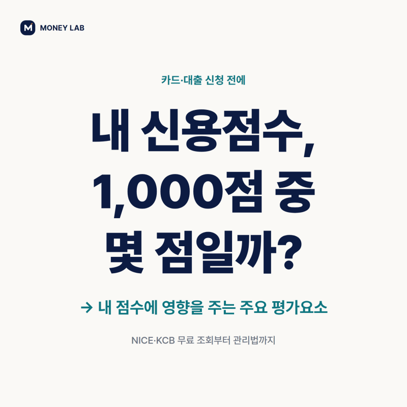 내 신용점수, 1,000점 중 몇 점일까?｜무료 확인부터 올리는 법까지