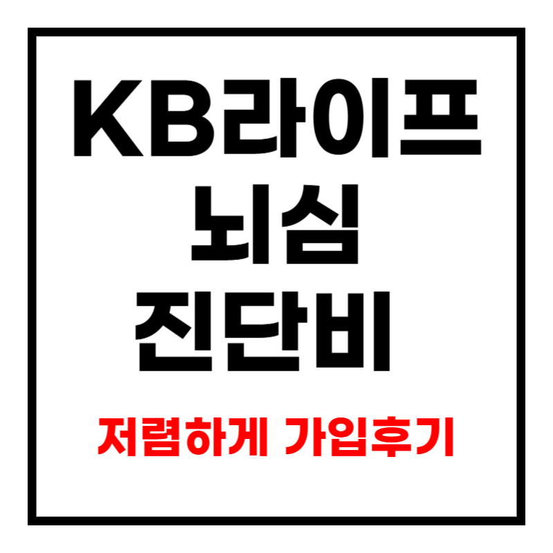 kb라이프 뇌심진단비 3만원대로 저렴하게 가입했던 이유 3가지