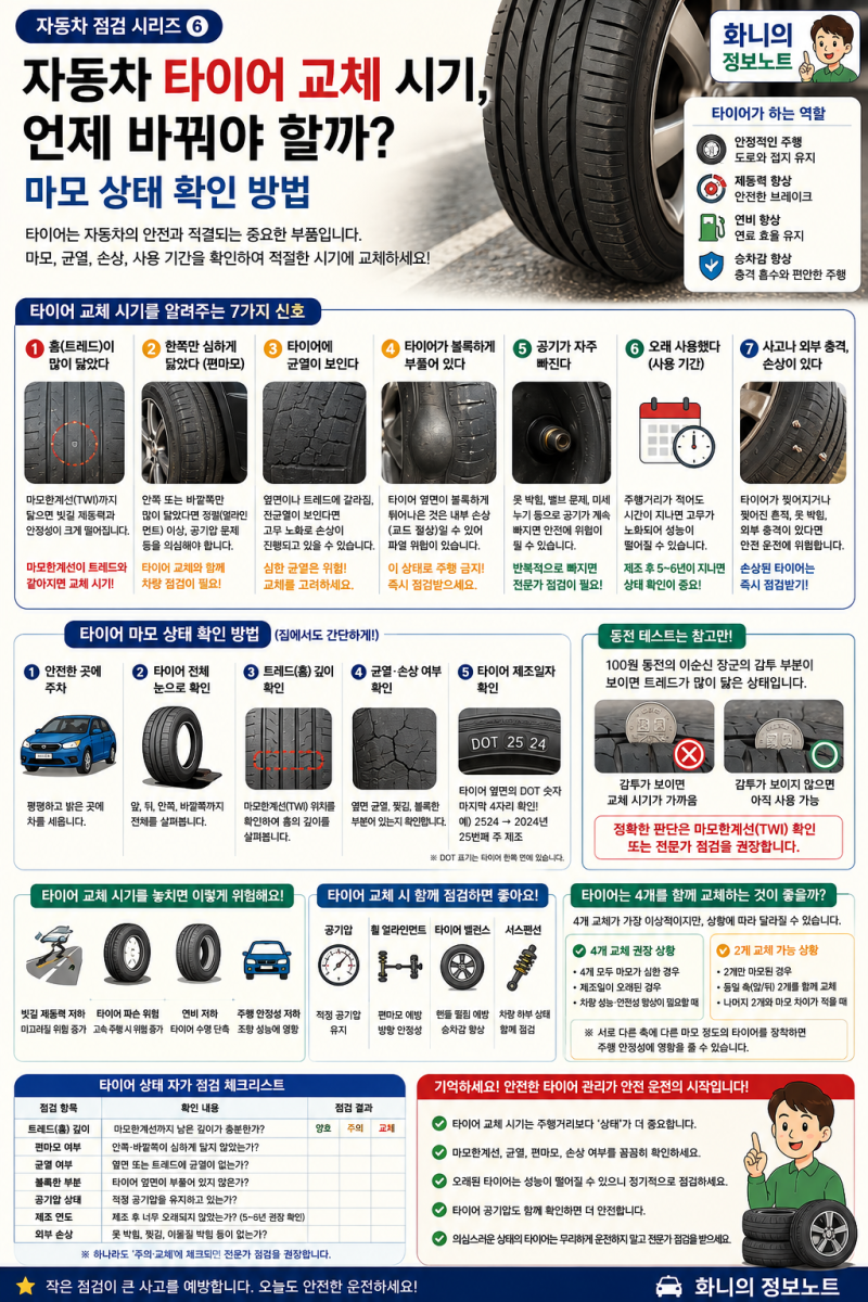자동차 타이어 교체 시기, 언제 바꿔야 할까?