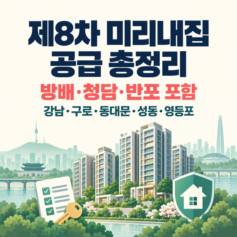 2026 SH 제8차 미리내집 총정리｜디에이치 방배·청담르엘 신청 자격