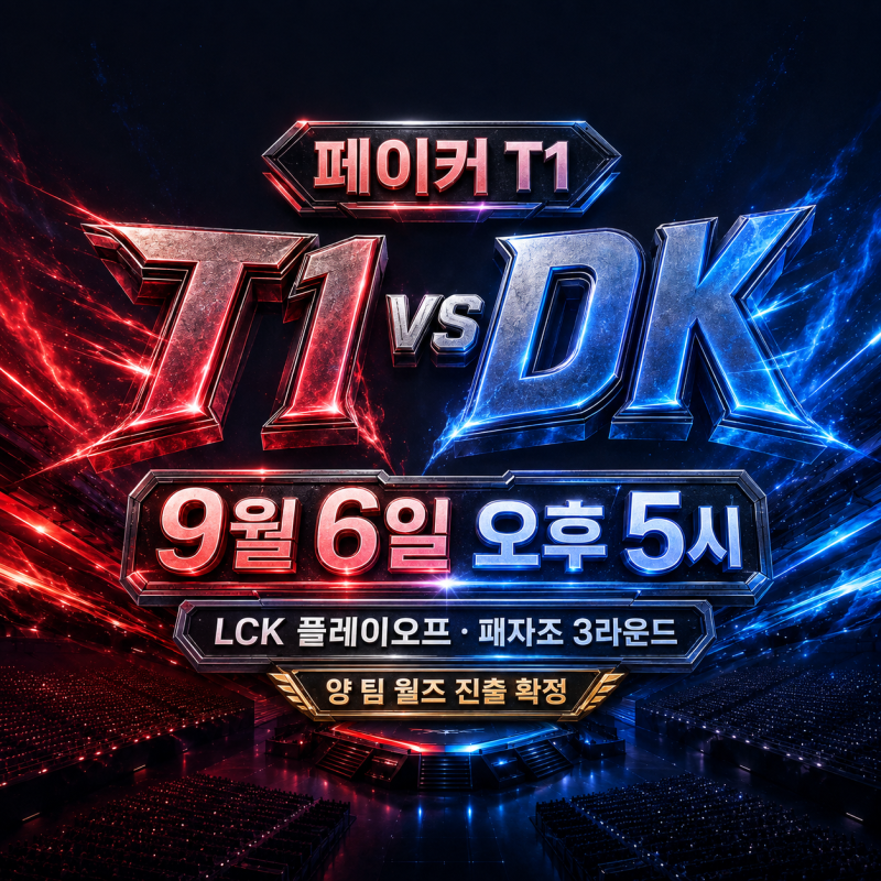 페이커 T1 경기일정, 9월 6일 DK와 맞대결...LCK 플레이오프 패자조 3R