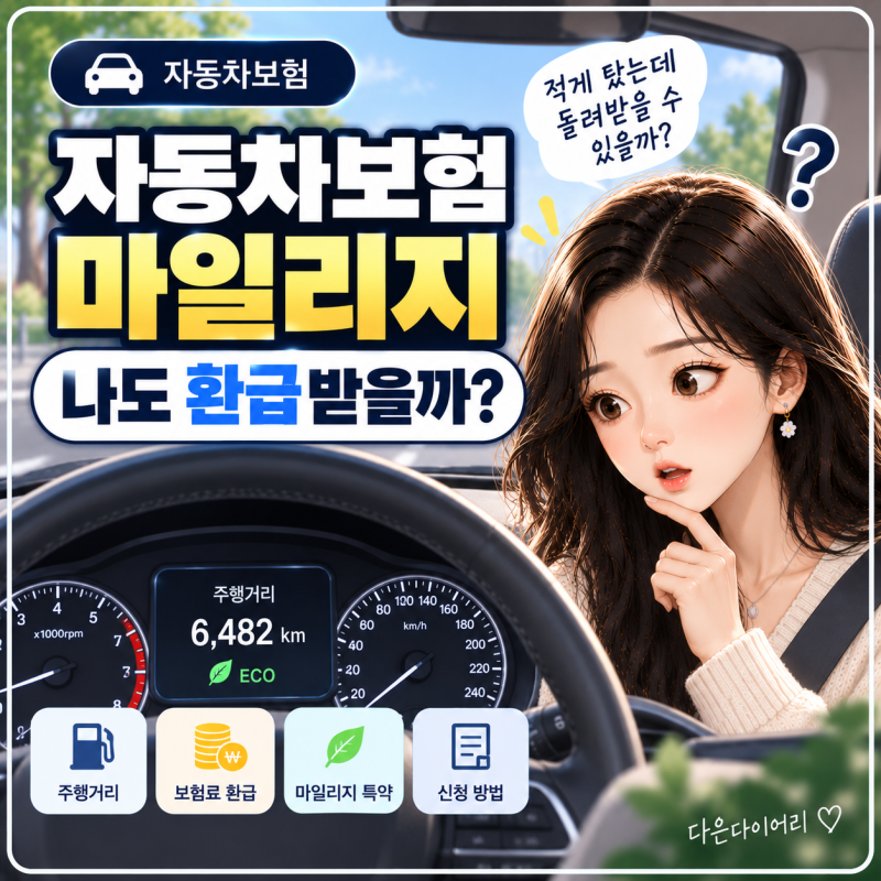 자동차보험 마일리지 환급, 적게 탔다면 보험료 돌려받을까?