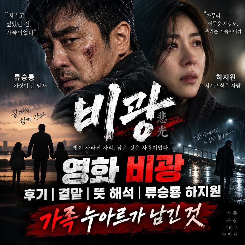 영화 비광 후기 결말 뜻 해석, 류승룡 하지원 가족 누아르가 남긴 것