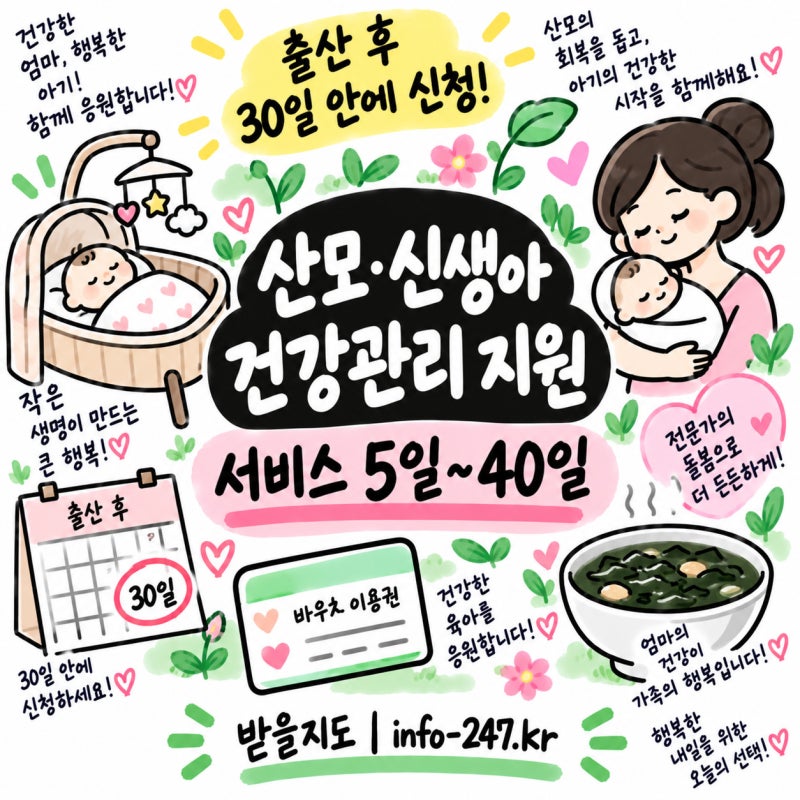 산후도우미 정부지원 최대 40일, 출산 30일 안에 신청하세요