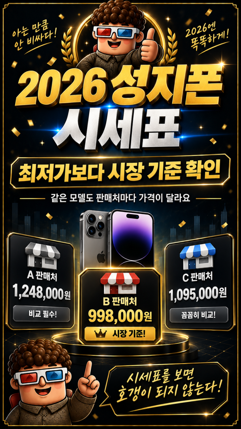 2026년 최신 성지폰 시세표 보는 법｜가격 변동부터 구매 전 체크까지