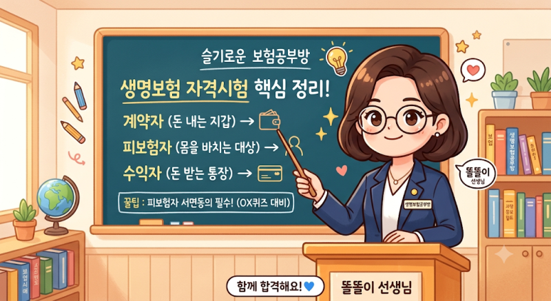 생명보험 시험 헷갈림 종결! 계약자·피보험자·수익자 3분 구분법