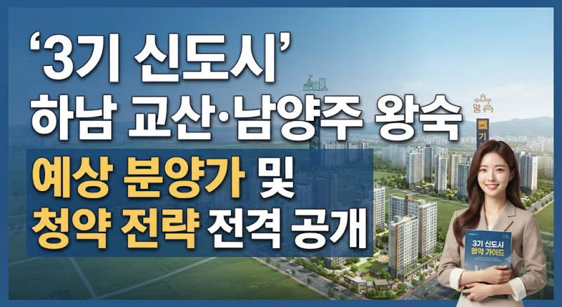 3기 신도시 '하남 교산 남양주 왕숙' 예상 분양가 사전청약 지역 특별공급 및 일반공급 자격 ....