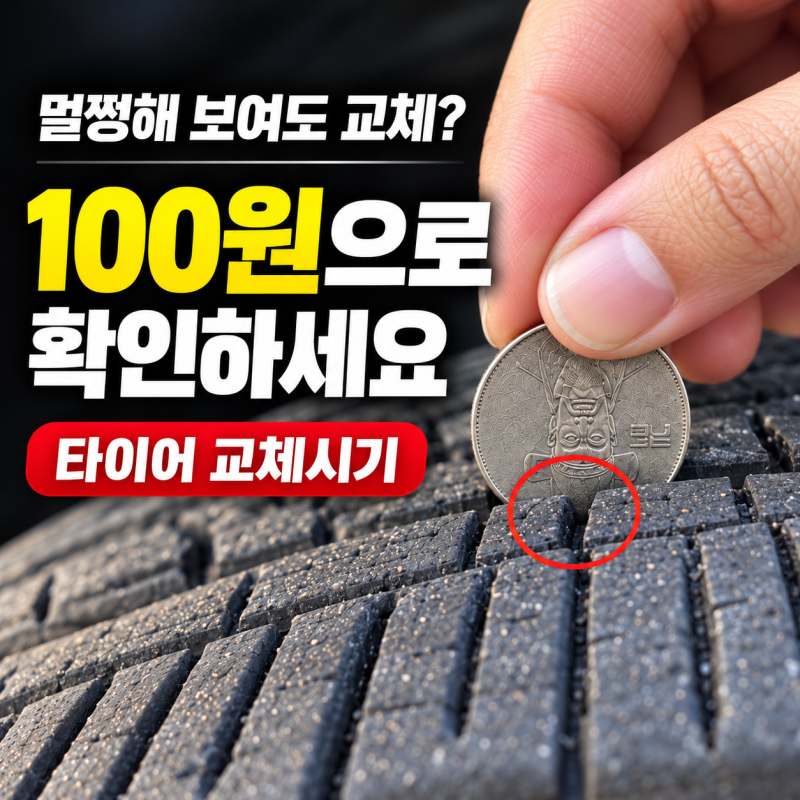 타이어 교체주기 100원 하나면 집에서도 바로 확인 가능하다