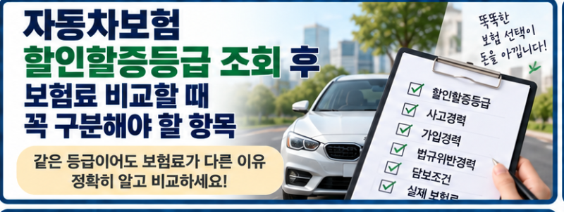 자동차보험 할인할증등급 조회 후 보험료 비교할 때 꼭 구분해야 할 항목