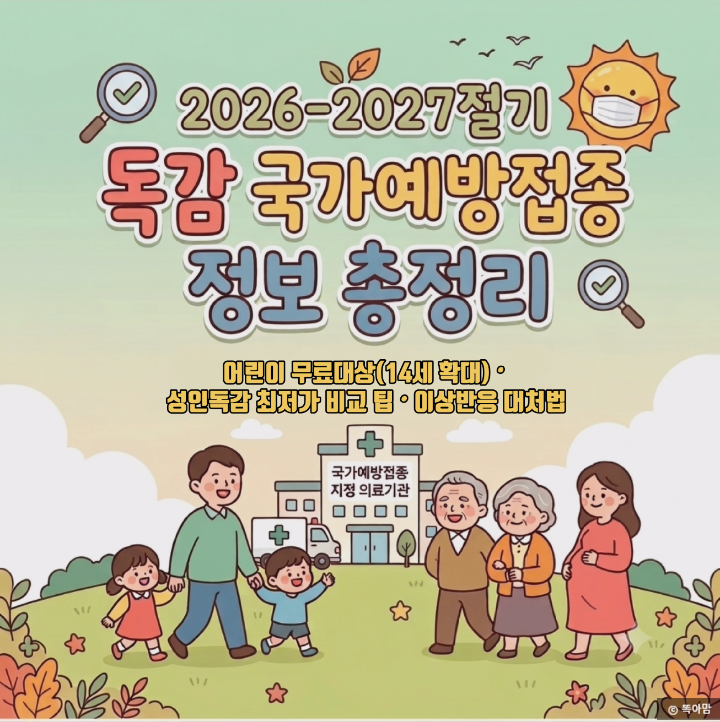 2026-2027 독감 예방접종 총정리! 무료 대상 확대, 성인 독감비용 비교 팁 & 부작용 대처법
