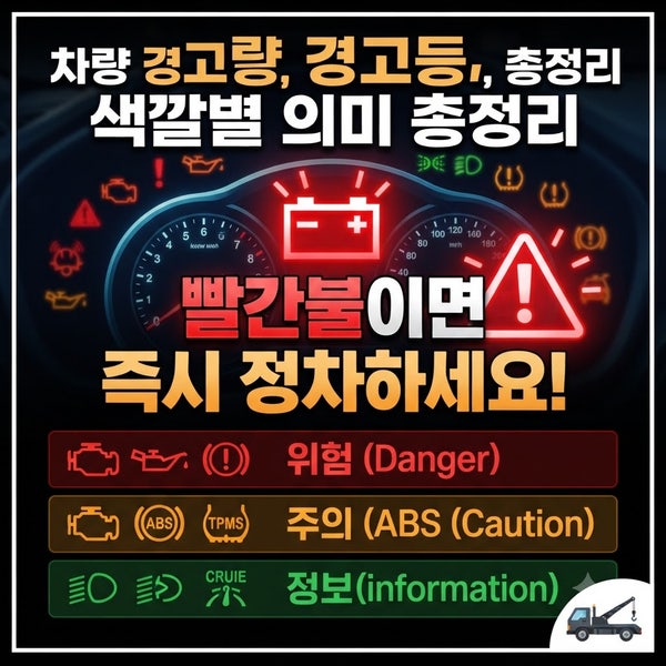 차량 경고등, 빨간불이면 즉시 정차하세요! 색깔별 의미 총정리