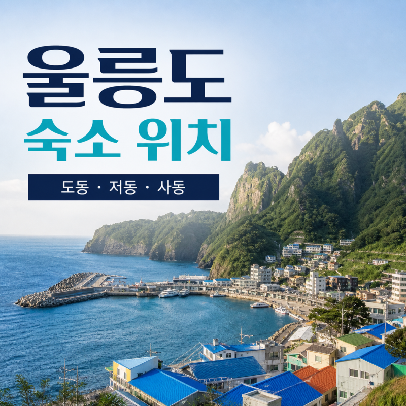울릉도 숙소 위치 추천 도동·저동·사동, 어디에 잡아야 편할까