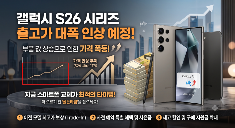 갤럭시 S26 가격인상 예정?