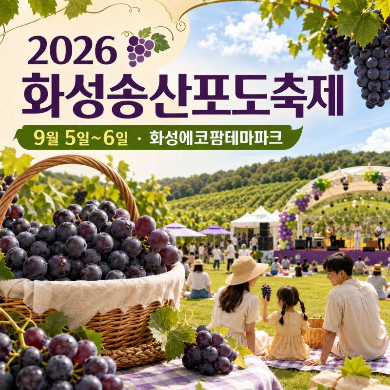 2026 화성송산포도축제 일정, 포도체험·공연·주차 총정리