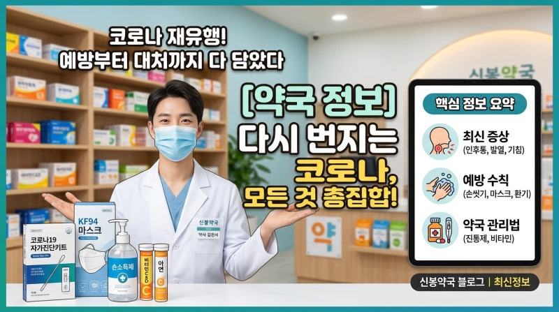 [약국 정보] 다시 유행하는 코로나19, 최신 증상부터 예방법·약국 관리법 총정리!