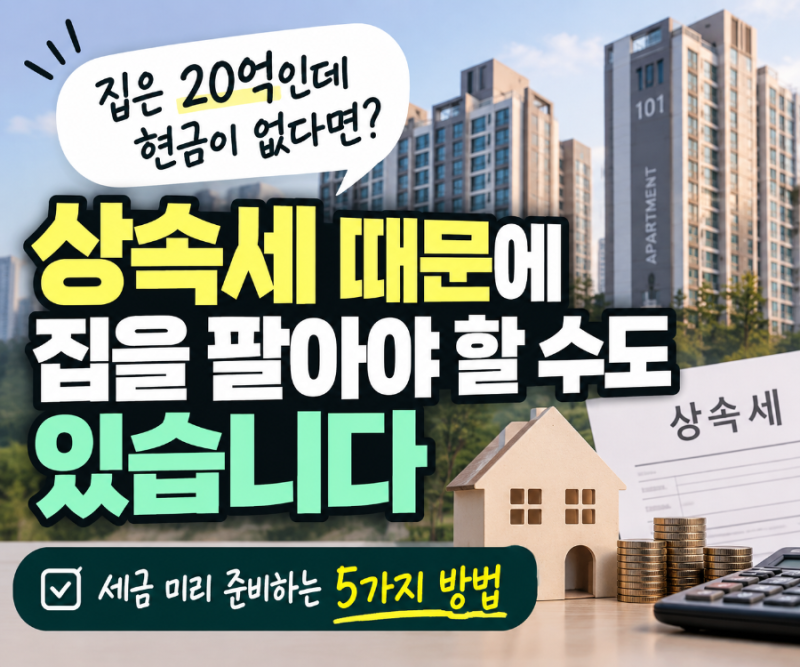 「집값은 20억인데 현금이 없다면? 상속세 미리 준비하는 5가지 방법」,