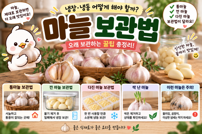 마늘 보관법, 냉장·냉동 어떻게 해야 할까? 깐 마늘부터 다진 마늘까지 오래 보관하는 방법