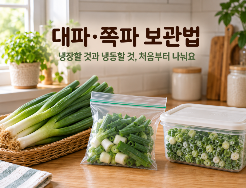대파 쪽파 보관법, 냉장·냉동 이렇게 나눠요