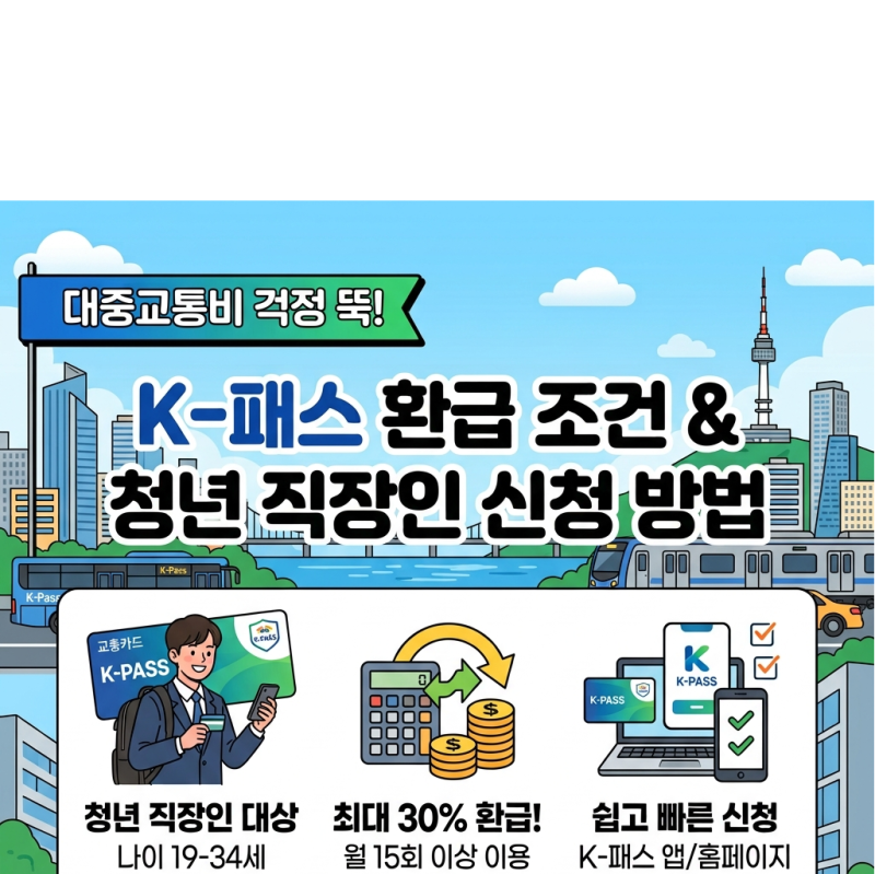 K-패스 대중교통비 카드 환급 조건과 청년 직장인 신청 방법