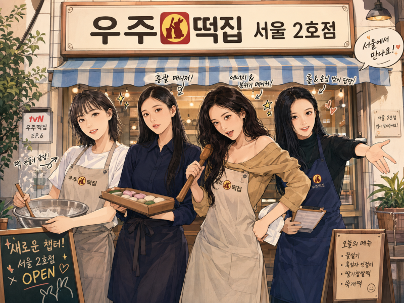 우주떡집 6회 리뷰, 고흥 떠난 이은지 미미 이영지 안유진 서울 2호점 시작